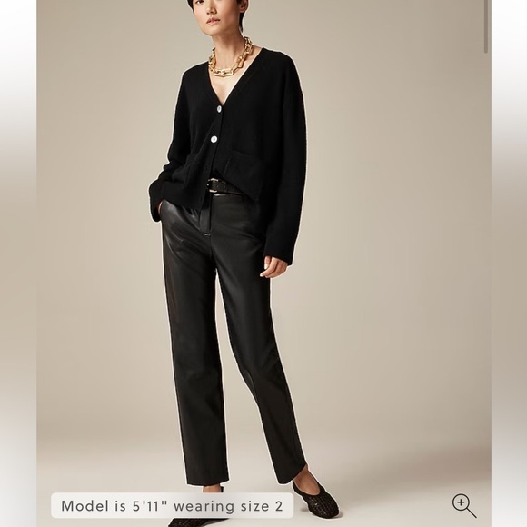 J. Crew Kate straight-leg pant in faux leather Women’s Size 4 Style BU141 Black - Picture 16 of 16